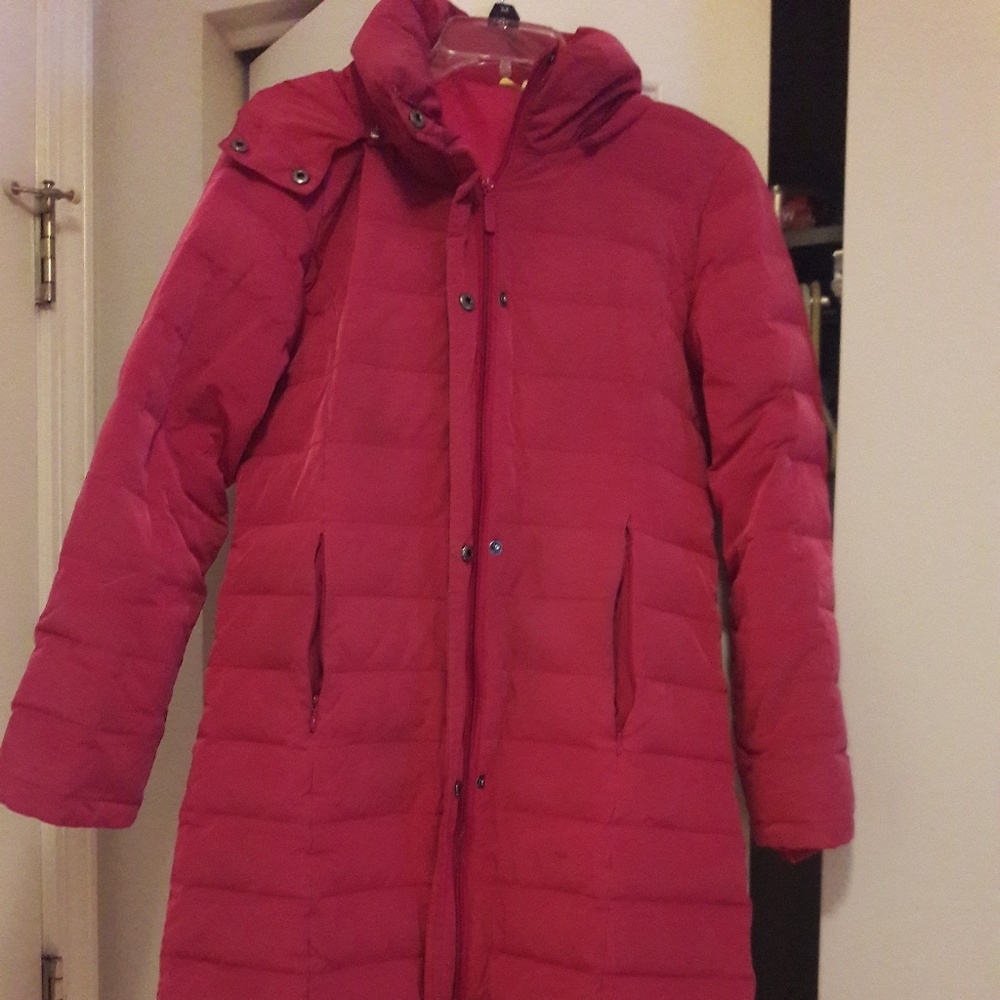 Fuchsia Pink Puffer Goose-Down Coat